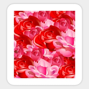 Random Cartoon roses Scattered Sticker